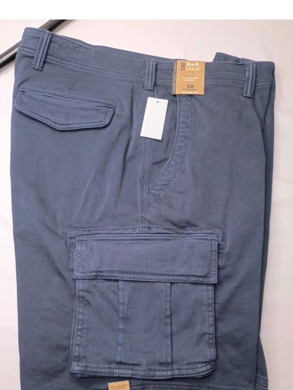 Roundtree & Yorke Men's Cargo Pants - Slate Blue